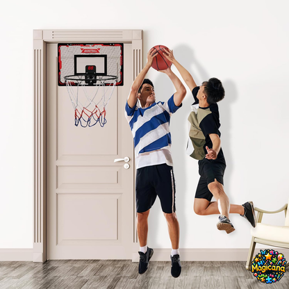 Panier de Basket-Ball d'intérieur pour Enfants Adultes, Mini Panier de Basketball pour Porte avec Tableau d'affichage électronique, 2 Ballons et Accessoires de Basket-Ball Complets